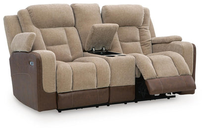 Mixed Motion - Power Reclining Loveseat With Console / Adjustable Headrest Reclining Loveseats by Signature Design by Ashley® - Walls Furniture & Mattress