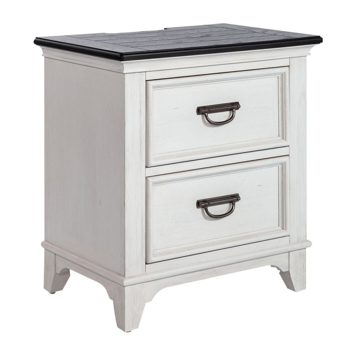 Allyson Park - 2 Drawer Nightstand With Charging Station - White Nightstands w/ Charging Stations by Liberty Furniture - Walls Furniture & Mattress