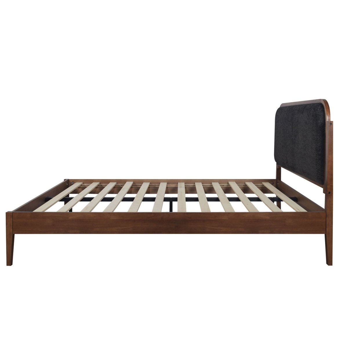 Hawthorne - 5/0 Queen Platform Bed With Chair arcoal Upholstered Headboard - Brown Platform Beds by New Classic - Walls Furniture & Mattress
