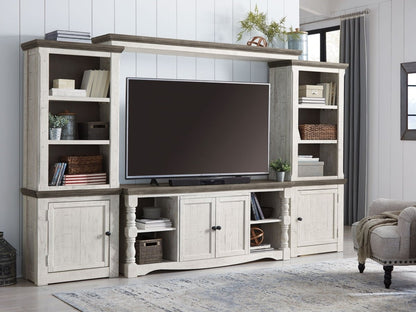 Havalance - 4 Pc. - Entertainment Center - 67" TV Stand - Brown / Beige Entertainment Centers by Signature Design by Ashley® - Walls Furniture & Mattress