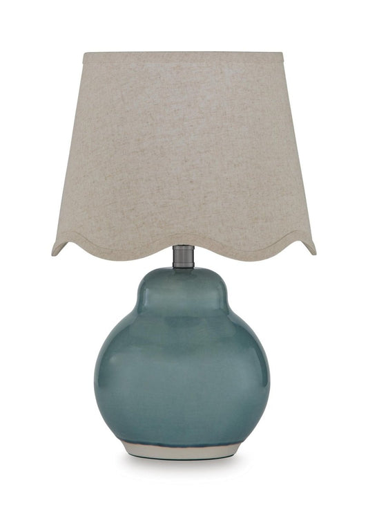 Byronburg - Ceramic Table Lamp - Blue / Beige Table Lamps by Signature Design by Ashley® - Walls Furniture & Mattress