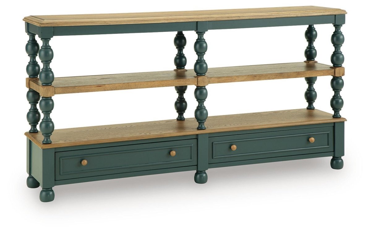 Finnworth - Console Sofa Table - Blue / Brown Console Tables by Signature Design by Ashley® - Walls Furniture & Mattress