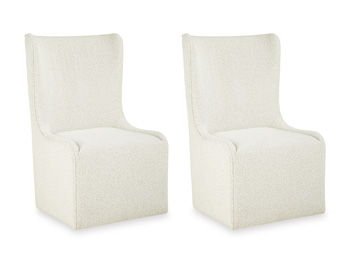 Radkin - Dining Upholstered Wingback Side Chair (Set of 2) - Off White Chair Sets by Signature Design by Ashley® - Walls Furniture & Mattress