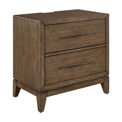 Shaker Lakes - Nightstand With Charging Station - Brown Nightstands w/ Charging Stations by Liberty Furniture - Walls Furniture & Mattress