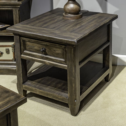 Paradise Valley - Rectangular End Table - Dark Brown End Tables by Liberty Furniture - Walls Furniture & Mattress