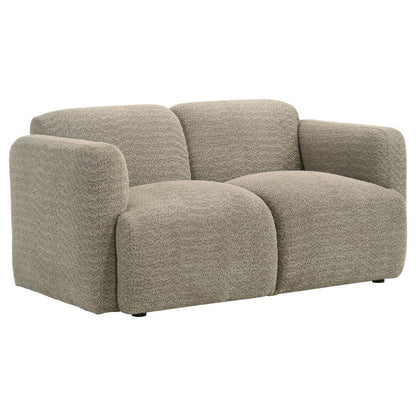 Dorset - Fabric Upholstered Round Track Arm Loveseat Stationary Loveseats by Coaster Fine Furniture - Walls Furniture & Mattress