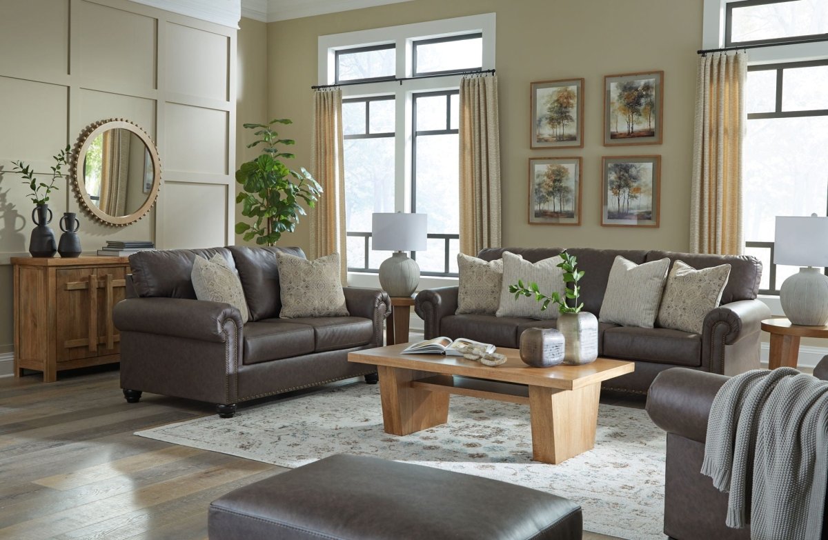 Roxmere - Living Room Set Stationary Chair & Ottoman by Benchcraft® - Walls Furniture & Mattress