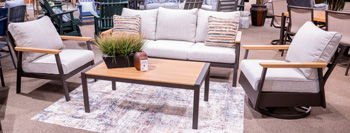 Carmel Highlands - Dark Brown - Sofa, Chairs, Table Set (Set of 4) 4 Piece Outdoor Sets by Signature Design by Ashley® - Walls Furniture & Mattress