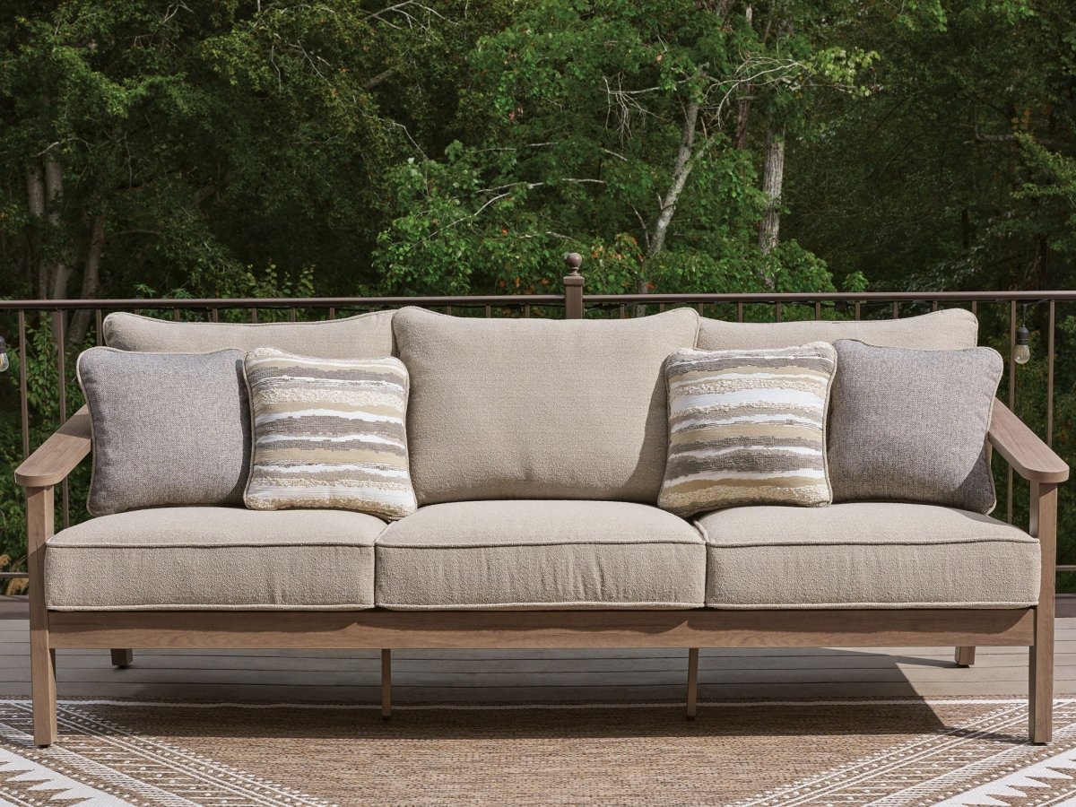 Harmony Headlands - Sofa With Cushion - Natural / Gray Sofas by Signature Design by Ashley® - Walls Furniture & Mattress