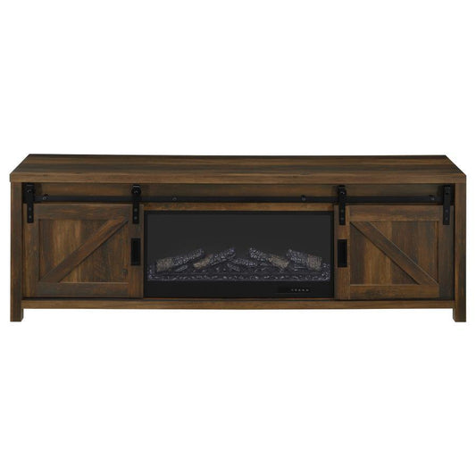 Enfield - 71" TV Stand Fireplace Media Console - Dark Pine Fireplace TV Stands by Coaster Fine Furniture - Walls Furniture & Mattress