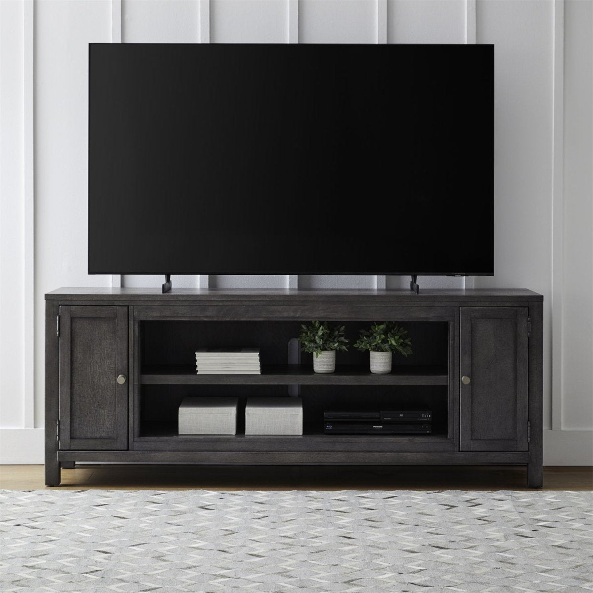 Fireplace TV Consoles - 78" Fireplace TV Console FTS - Dark Brown Fireplace TV Stands by Liberty Furniture - Walls Furniture & Mattress
