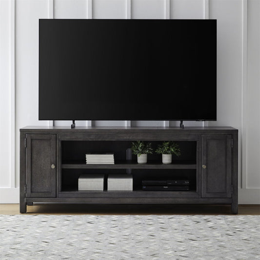 Fireplace TV Consoles - 78" Fireplace TV Console FTS - Dark Brown Fireplace TV Stands by Liberty Furniture - Walls Furniture & Mattress