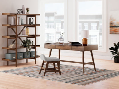 Lyncott - 3 Pc. - Home Office Desk, Chair, Bookcase - Brown 3 Piece Home Office Sets by Signature Design by Ashley® - Walls Furniture & Mattress