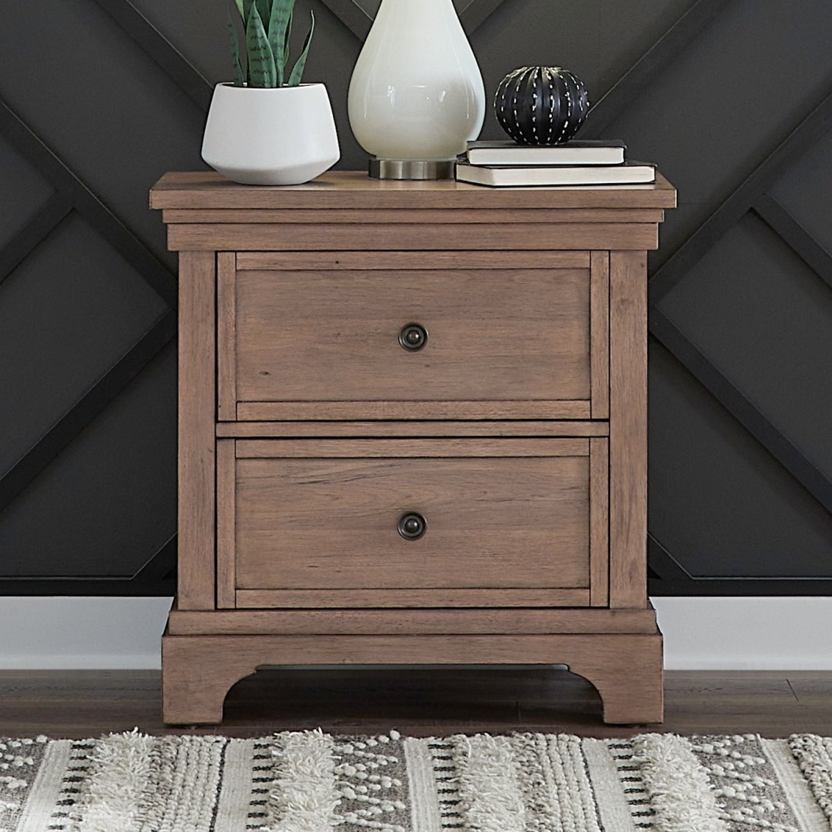 Haven Hills - Nightstand With Charging Station - Camel Beige Nightstands w/ Charging Stations by Liberty Furniture - Walls Furniture & Mattress