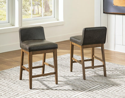 Cabalynn - Upholstered Barstool (Set of 2) - Two-tone Brown Stool Sets by Signature Design by Ashley® - Walls Furniture & Mattress