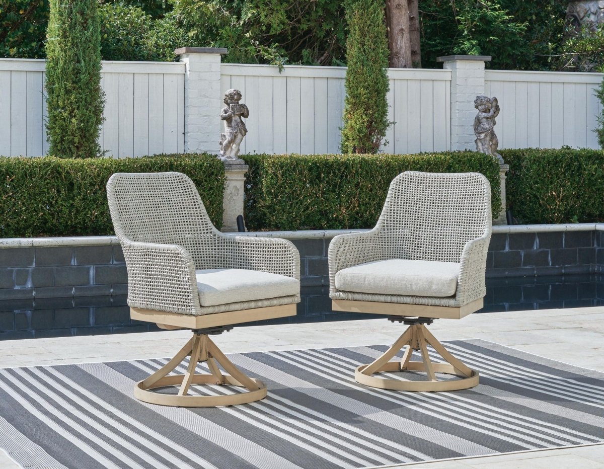 Seton Creek - Swivel Chair With Cushion (Set of 2) - Gray Chair Sets by Signature Design by Ashley® - Walls Furniture & Mattress
