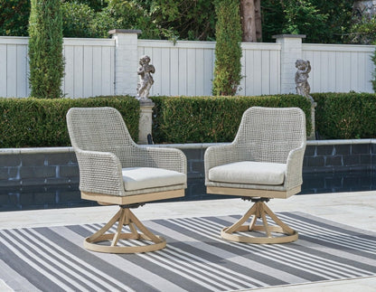 Seton Creek - Swivel Chair With Cushion (Set of 2) - Gray Chair Sets by Signature Design by Ashley® - Walls Furniture & Mattress