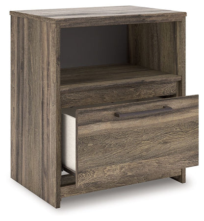 Elbrim - Brown - One Drawer Night Stand Nightstands w/ Charging Stations by Signature Design by Ashley® - Walls Furniture & Mattress