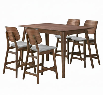 Oscar - Counter Table Set - Walnut 5 Piece Dining Room Sets by New Classic - Walls Furniture & Mattress