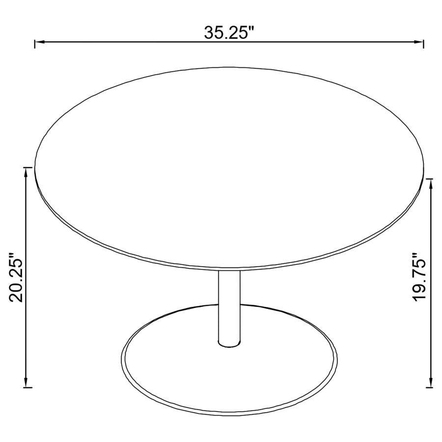 Ganso - Round Metal Coffee Table With Tempered Glass Top End Tables by Coaster Fine Furniture - Walls Furniture & Mattress