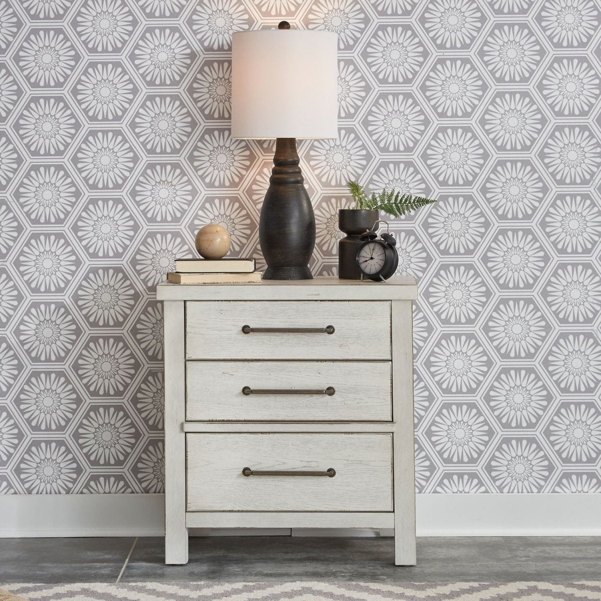 Modern Farmhouse - 3 Drawer Night Stand Accent Nightstands by Liberty Furniture - Walls Furniture & Mattress