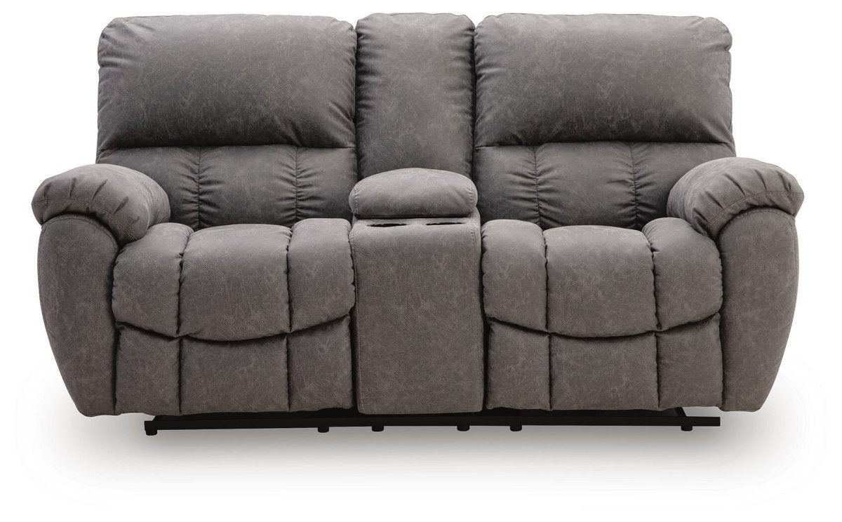 Bakerstein - Power Recline Loveseat/Console/Adjustable Headrest - Galaxy Reclining Loveseats by Signature Design by Ashley® - Walls Furniture & Mattress