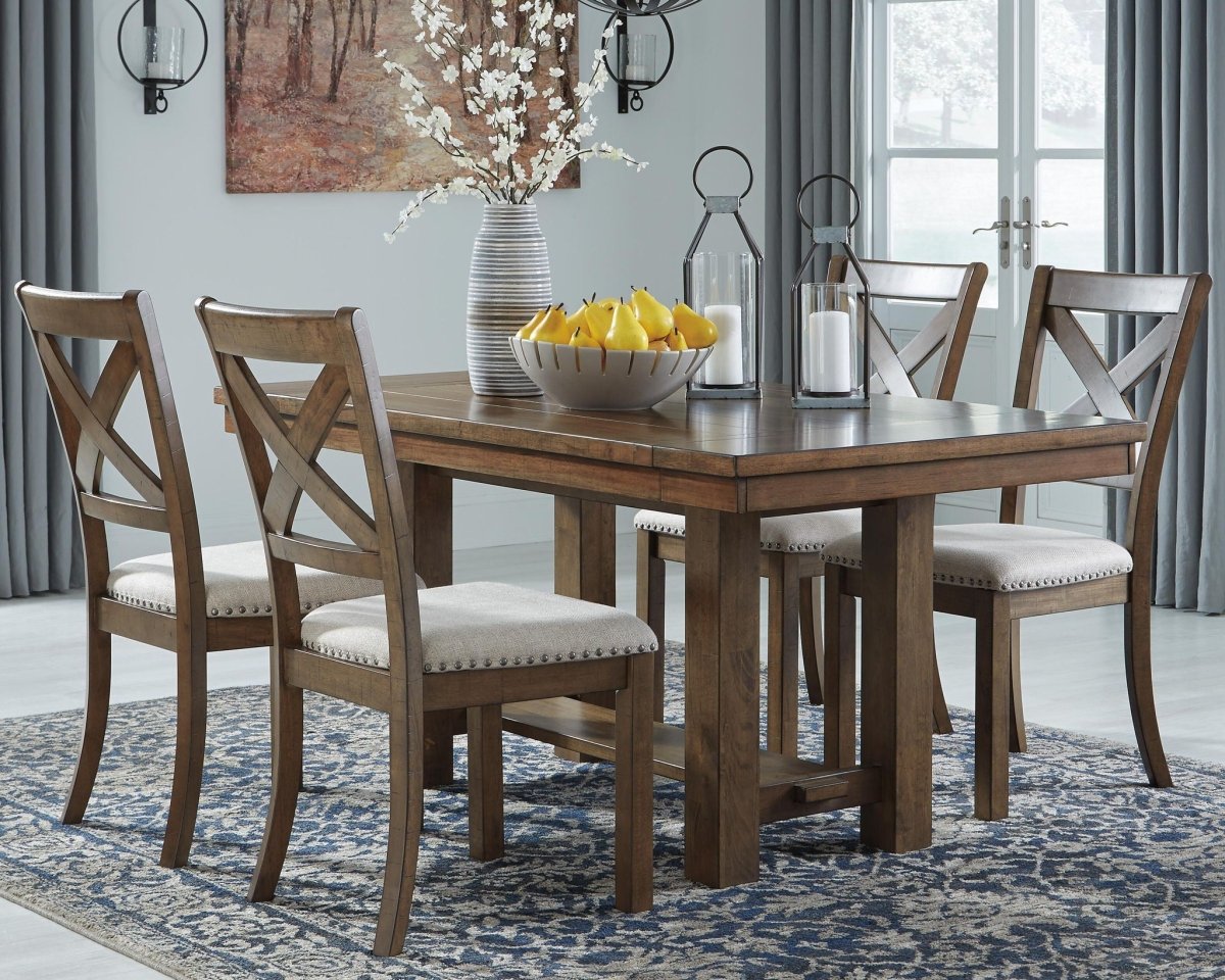 Moriville - Rectangular Dining Room Extension Table - Grayish Brown Dining Tables with Extensions by Signature Design by Ashley® - Walls Furniture & Mattress