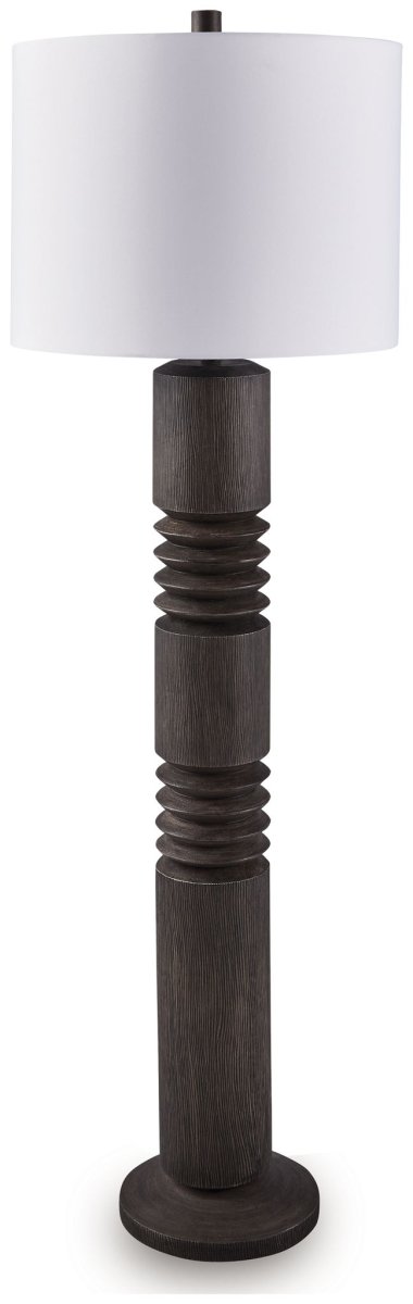 Fainwell - Poly Floor Lamp - Distressed Black Floor Lamps by Signature Design by Ashley® - Walls Furniture & Mattress