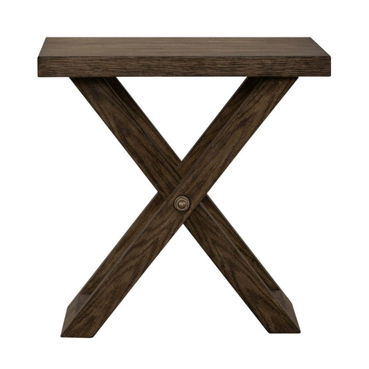 Crossroads - Chair Side Table - Dark Brown Chair Side Tables by Liberty Furniture - Walls Furniture & Mattress