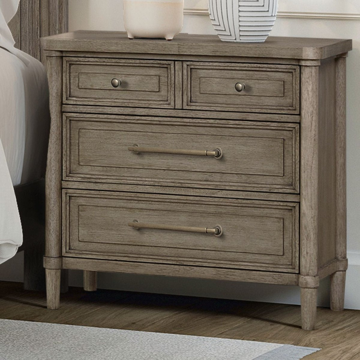 Rochelle Park - Nightstand With Charging Station - Smokey Taupe Nightstands w/ Charging Stations by Liberty Furniture - Walls Furniture & Mattress