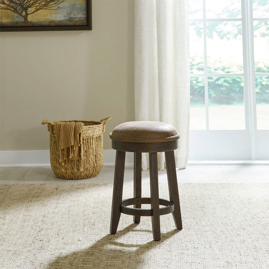 Paradise Valley - Upholstered Console Stool - Saddle Brown Counter Height (24"-27") by Liberty Furniture - Walls Furniture & Mattress