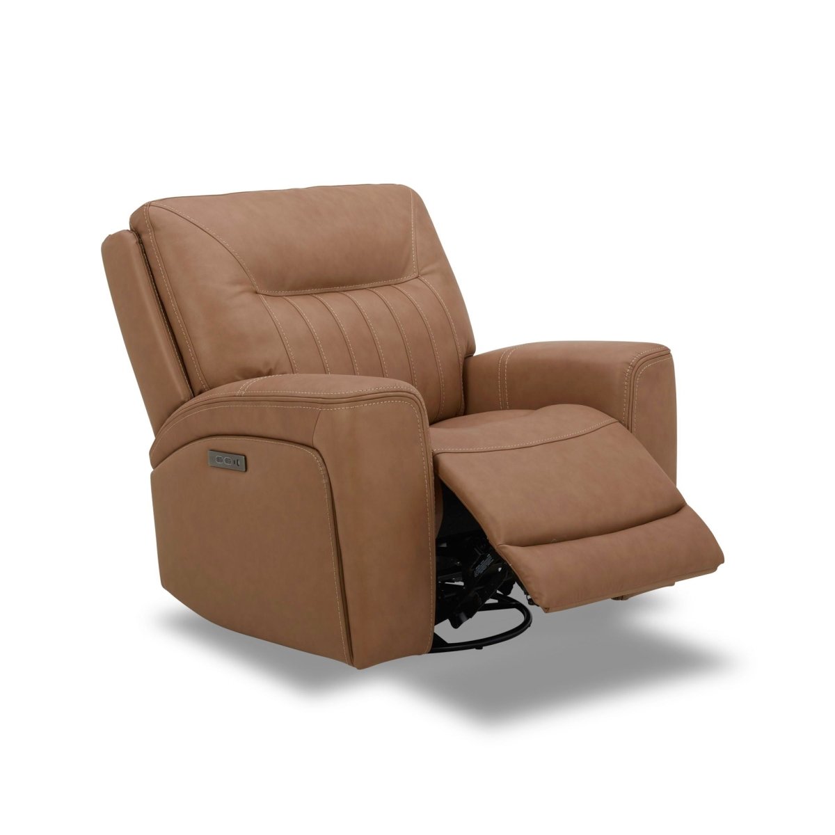Bennett - Swivel Glider Recliner P2 - Butternut - Butternut Leather Swivel Glider Chairs by Liberty Furniture - Walls Furniture & Mattress