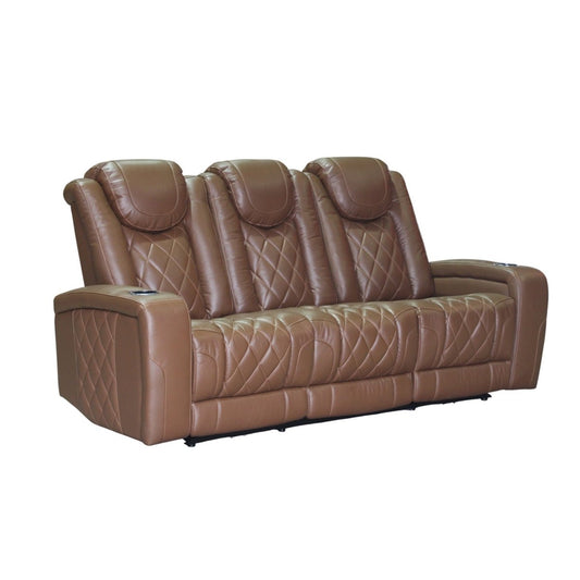Dorian - Reclining Leather Sofa With Power Headrest And Footrest - Brown Reclining Sofas by New Classic - Walls Furniture & Mattress