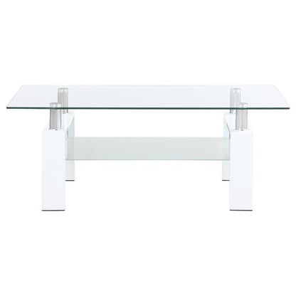 Dyer - 1 - Shelf Rectangular Glass Top Table End Tables by CoasterEveryday - Walls Furniture & Mattress