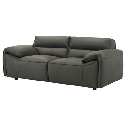 Buxton - Top Grain Leather Upholstered Loveseat Stationary Loveseats by Coaster Fine Furniture - Walls Furniture & Mattress