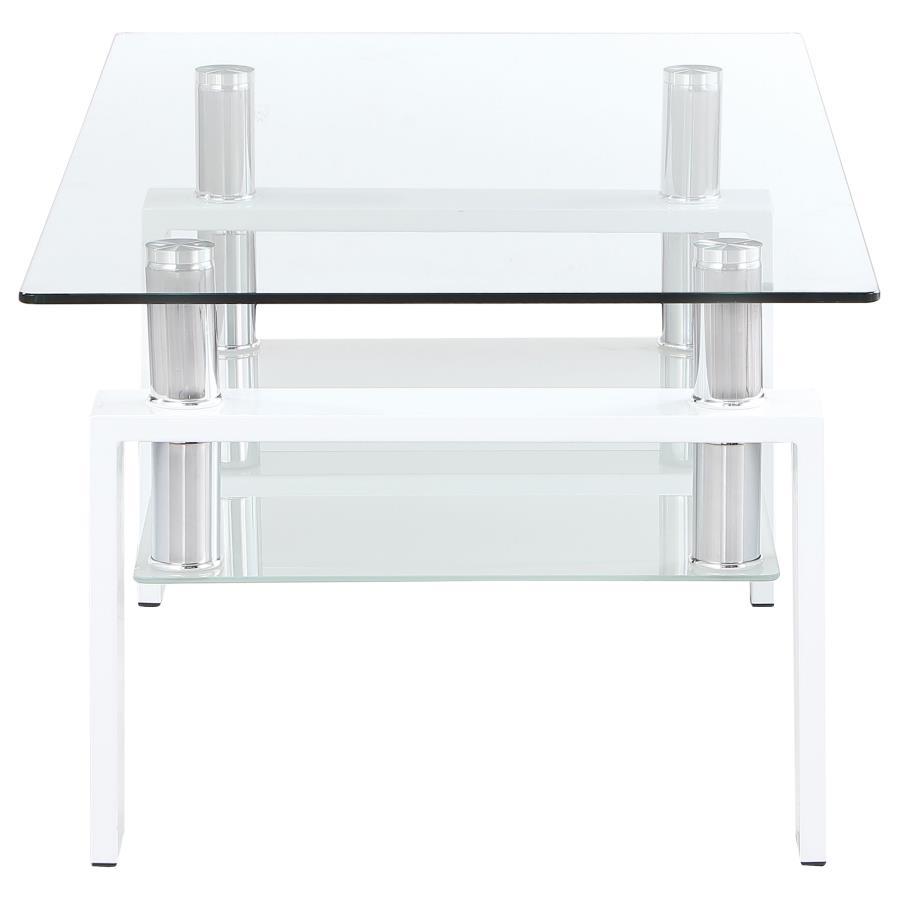 Dyer - 1 - Shelf Rectangular Glass Top Table End Tables by CoasterEveryday - Walls Furniture & Mattress