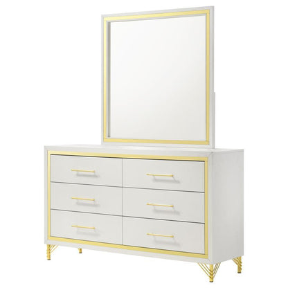 Lucia - 6 - Drawer Dresser Dressers by Coaster Fine Furniture - Walls Furniture & Mattress