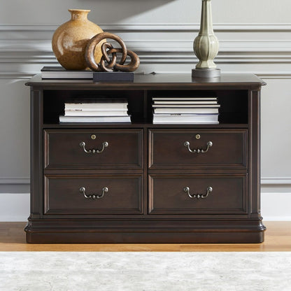Brayton Manor - Jr Executive Media Lateral File - Cognac Filing Cabinets by Liberty Furniture - Walls Furniture & Mattress