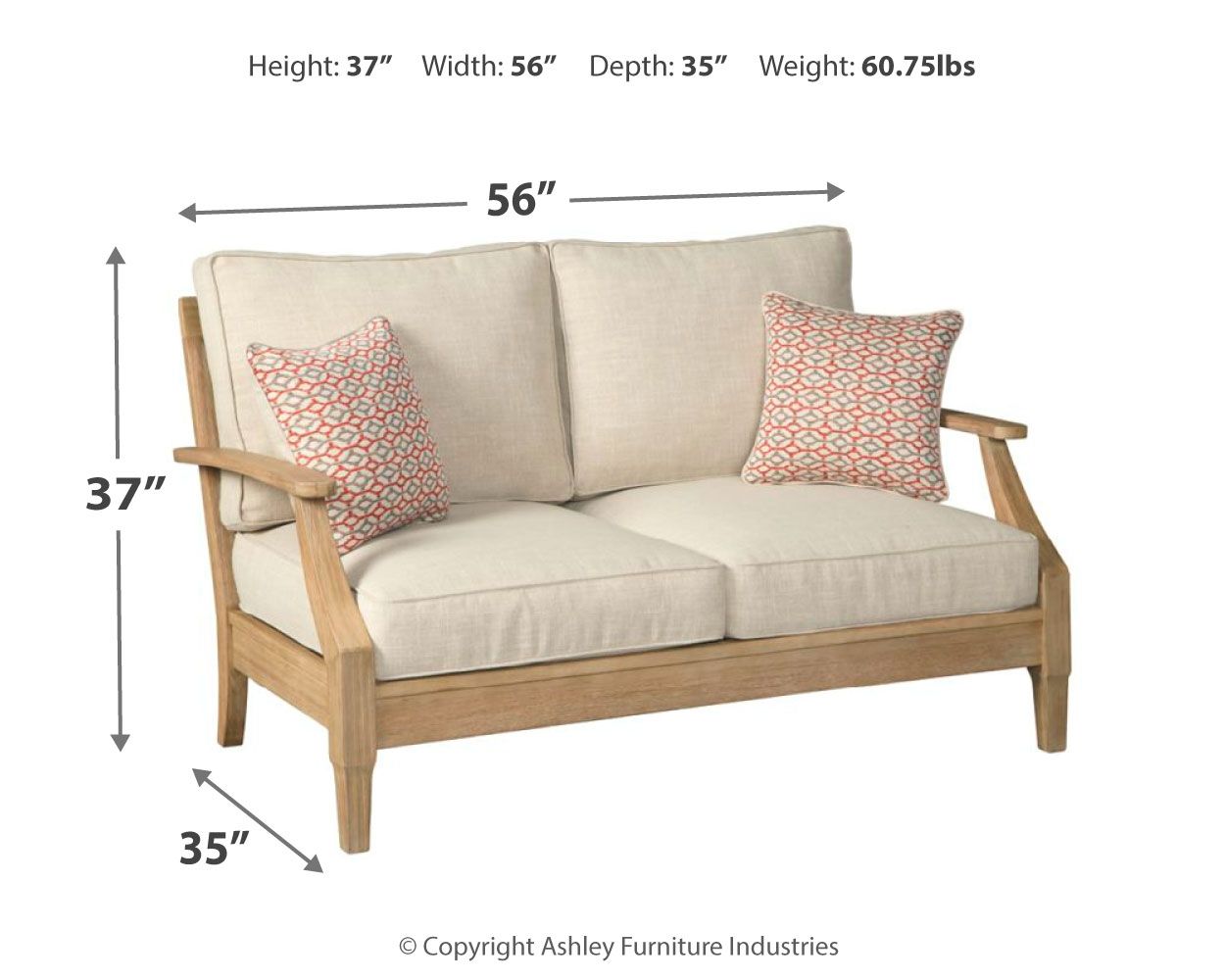 Clare View - Beige - Loveseat w/Cushion