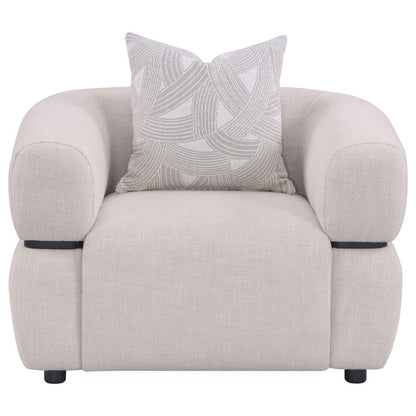 Jeanette - Fabric Upholstered Round Arm Accent Chair - Beige Arm Chairs by Coaster Fine Furniture - Walls Furniture & Mattress