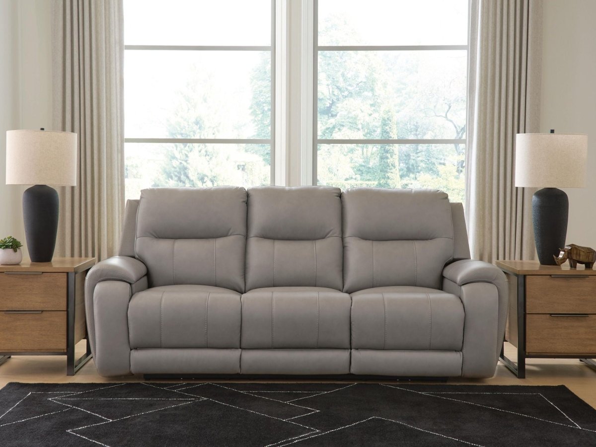 Real Moments - Power Reclining Sofa With Audio Seating - Ash Reclining Sofas by Signature Design by Ashley® - Walls Furniture & Mattress