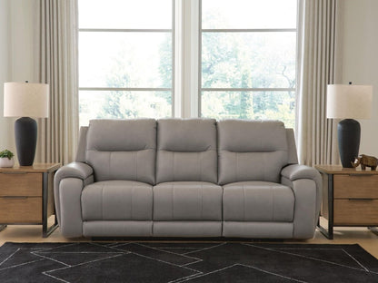Real Moments - Power Reclining Sofa With Audio Seating - Ash Reclining Sofas by Signature Design by Ashley® - Walls Furniture & Mattress