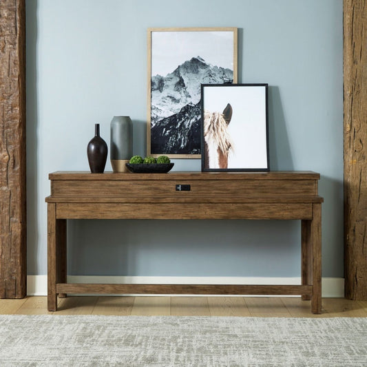Pinebrook Ridge - Console Bar Table - Weathered Toffee Console Tables by Liberty Furniture - Walls Furniture & Mattress