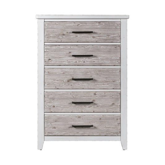 Backroads - 5 Drawer Chest - White Accent Chests by Liberty Furniture - Walls Furniture & Mattress