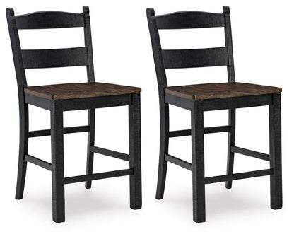 Valebeck - Barstool (Set of 2) - Black / Brown Stool Sets by Signature Design by Ashley® - Walls Furniture & Mattress