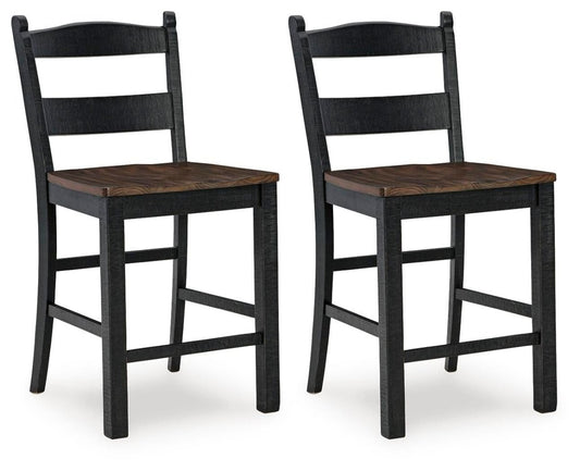 Valebeck - Barstool (Set of 2) - Black / Brown Stool Sets by Signature Design by Ashley® - Walls Furniture & Mattress