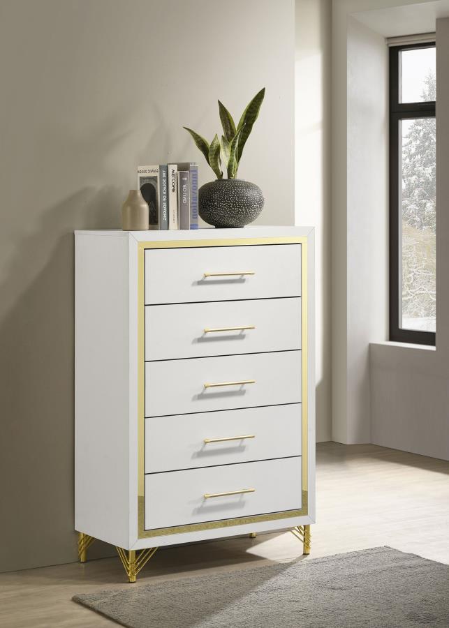 Lucia - 5 - Drawer Bedroom Chest Accent Chests by Coaster Fine Furniture - Walls Furniture & Mattress