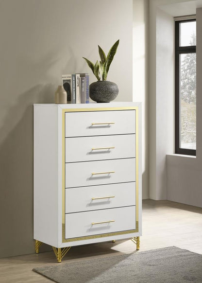 Lucia - 5 - Drawer Bedroom Chest Accent Chests by Coaster Fine Furniture - Walls Furniture & Mattress