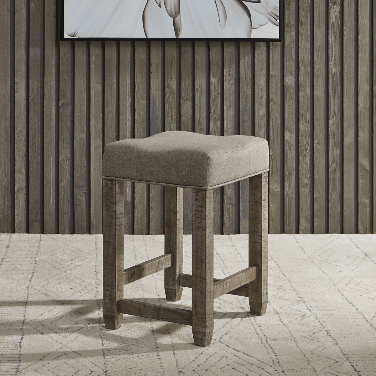 Parkland Falls - Upholstered Console Stool - Light Brown Counter Height (24" - 27") by Liberty Furniture - Walls Furniture & Mattress