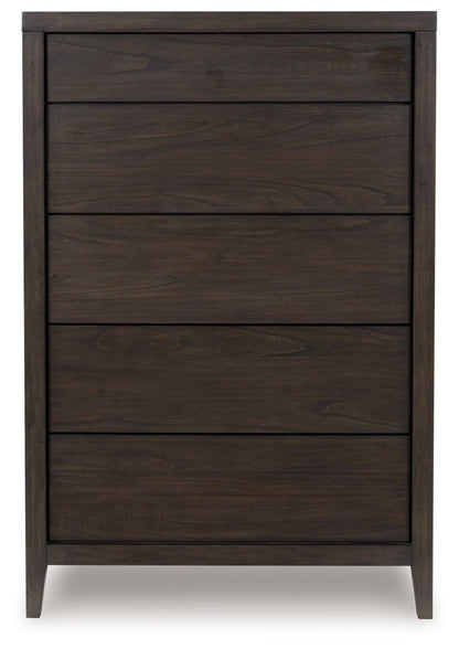 Westonfort - Five Drawer Chest - Espresso Accent Chests by Ashley® - Walls Furniture & Mattress